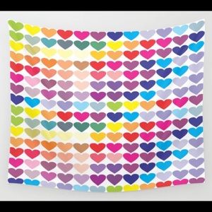 Colorful Hearts wall tapestry 51x60” from Society6